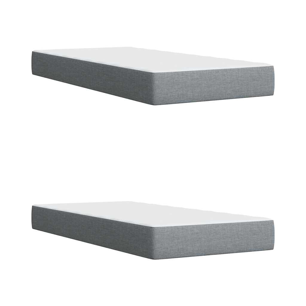 Sommier à lattes de lit avec matelas Gris clair 200x200cm Tissu - XIOS