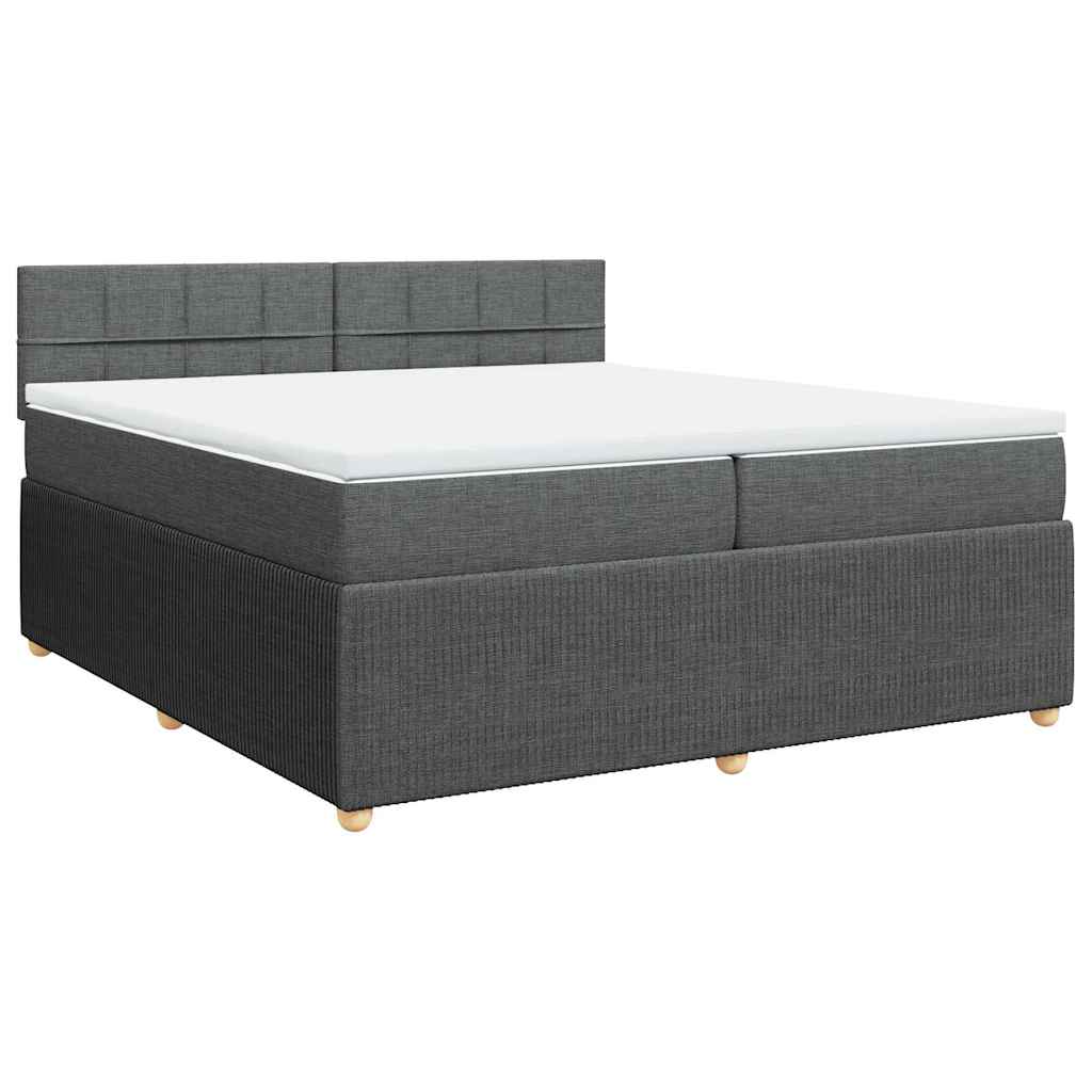 Sommier à lattes de lit avec matelas Gris foncé 200x200cm Tissu - XIOS