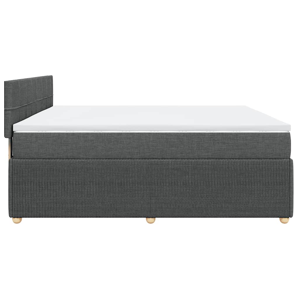 Sommier à lattes de lit avec matelas Gris foncé 200x200cm Tissu - XIOS