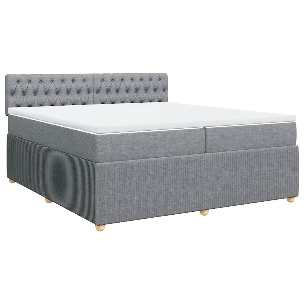 Sommier à lattes de lit avec matelas Gris clair 200x200cm Tissu - XIOS