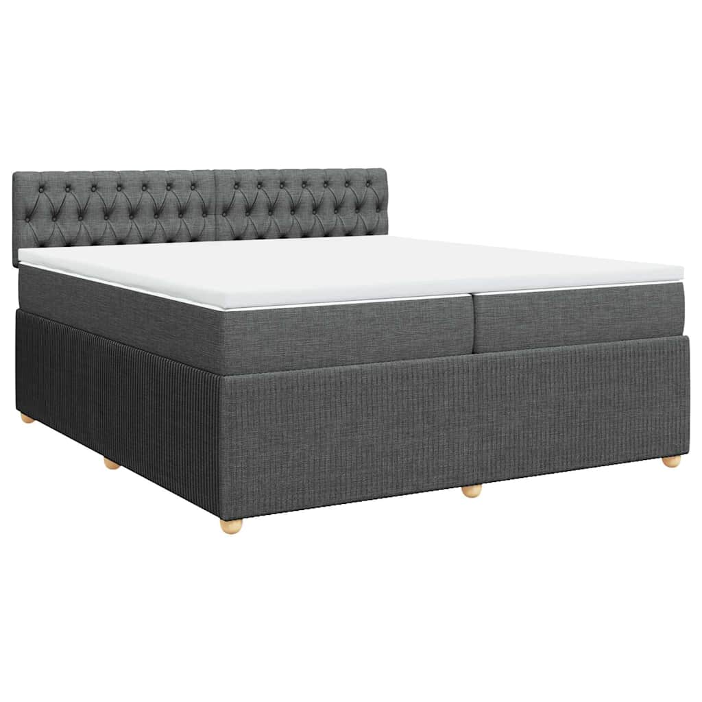 Sommier à lattes de lit avec matelas Gris foncé 200x200cm Tissu - XIOS