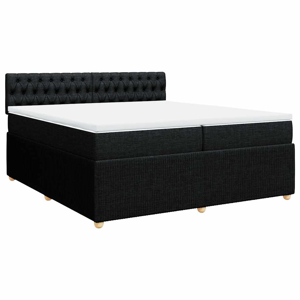 Sommier à lattes de lit avec matelas Noir 200x200 cm Tissu - XIOS