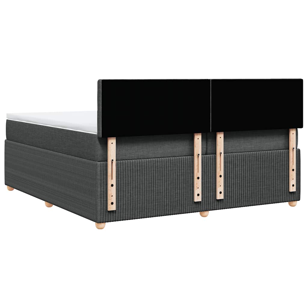Sommier à lattes de lit avec matelas Gris foncé 200x200cm Tissu - XIOS