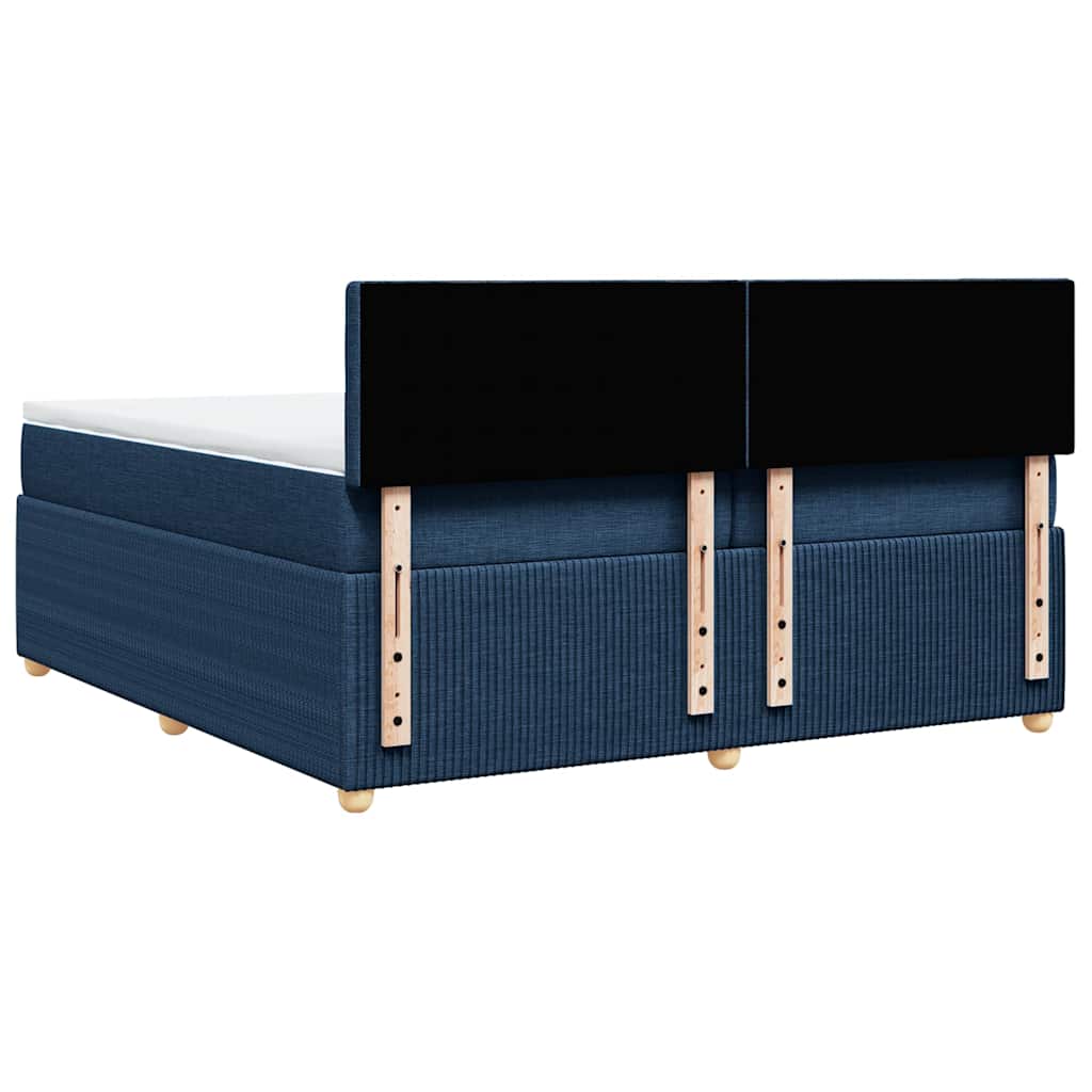 Sommier à lattes de lit avec matelas Bleu 200x200 cm Tissu - XIOS
