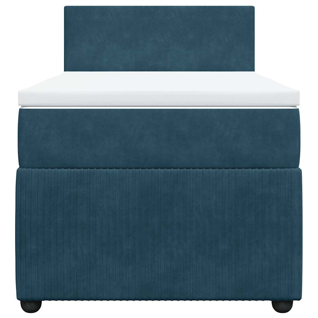 Sommier à lattes de lit avec matelas bleu 80x200 cm velours - XIOS