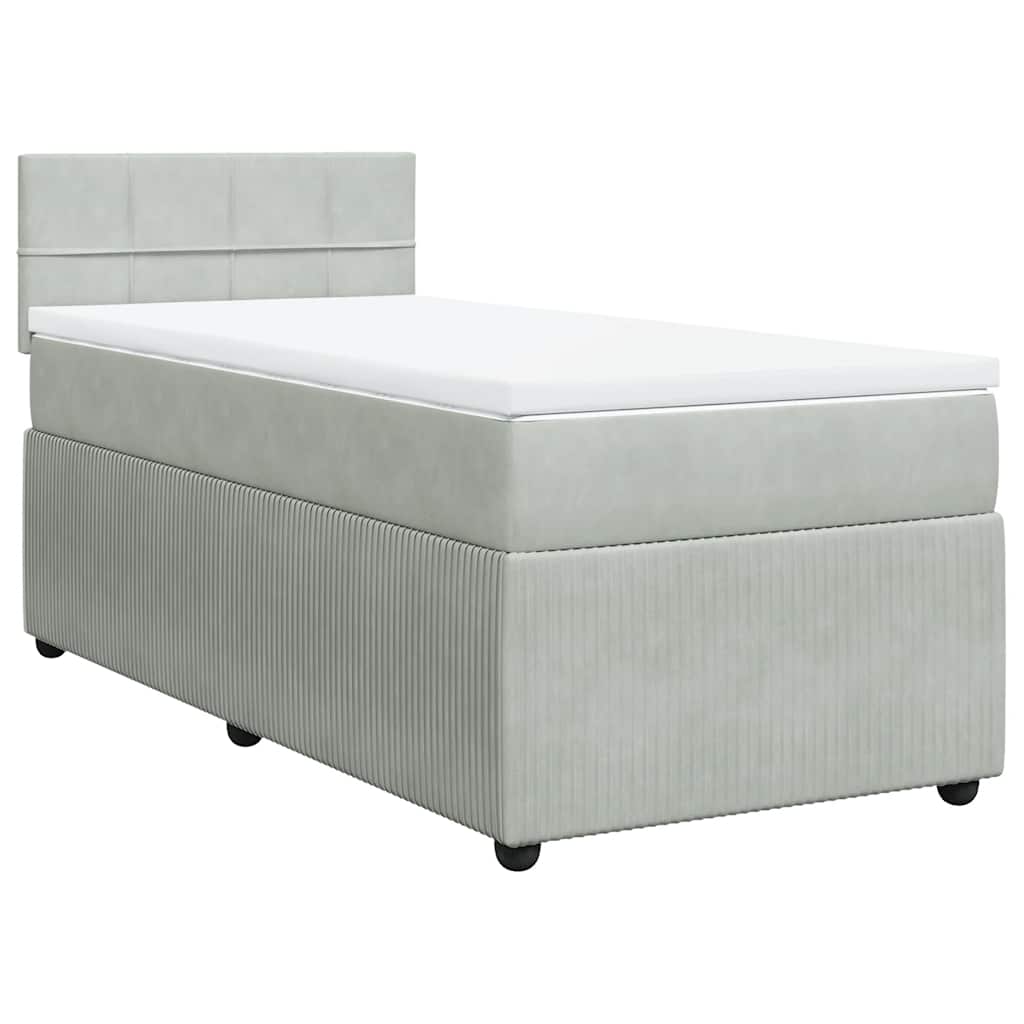 Sommier à lattes de lit et matelas Gris clair 80x200 cm Velours - XIOS