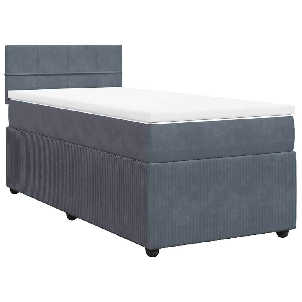 Sommier à lattes de lit et matelas Gris foncé 80x200 cm Velours - XIOS