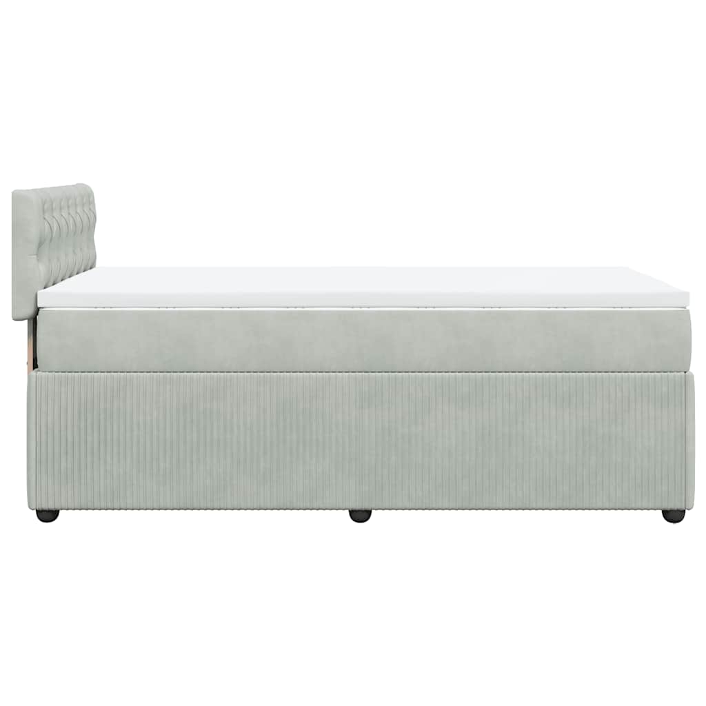 Sommier à lattes de lit et matelas Gris clair 80x200 cm Velours - XIOS