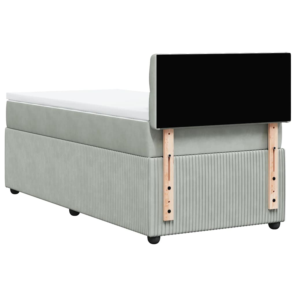 Sommier à lattes de lit et matelas Gris clair 80x200 cm Velours - XIOS