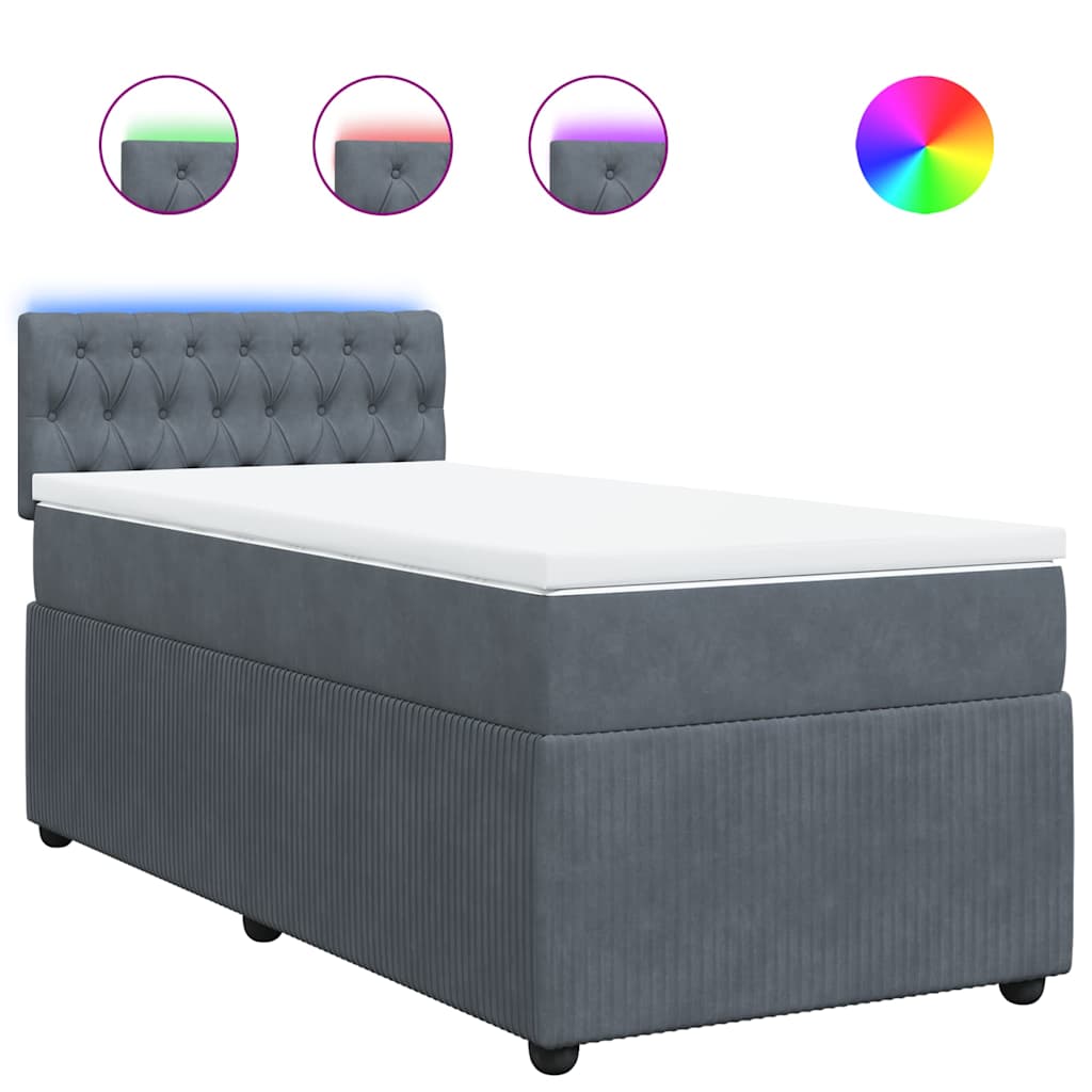 Sommier à lattes de lit et matelas Gris foncé 80x200 cm Velours - XIOS