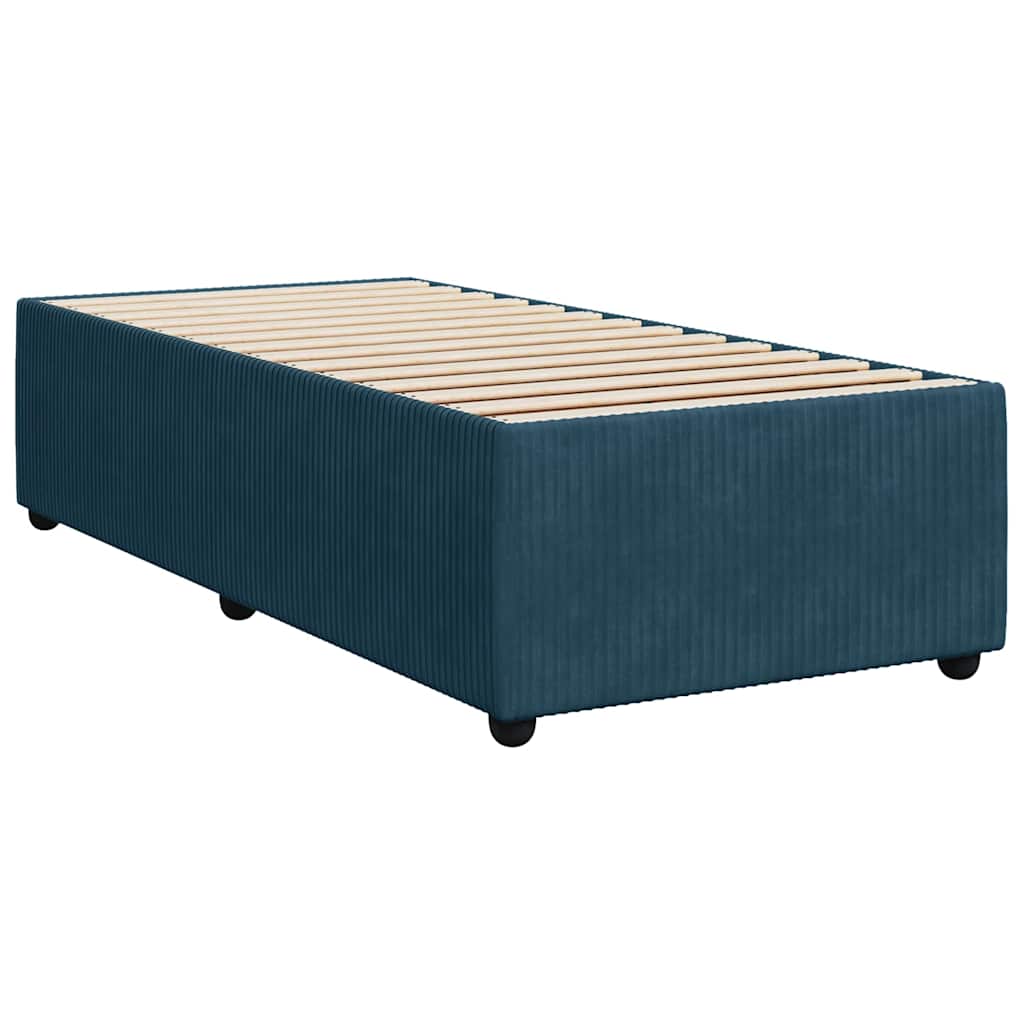 Sommier à lattes de lit avec matelas bleu 80x200 cm velours - XIOS
