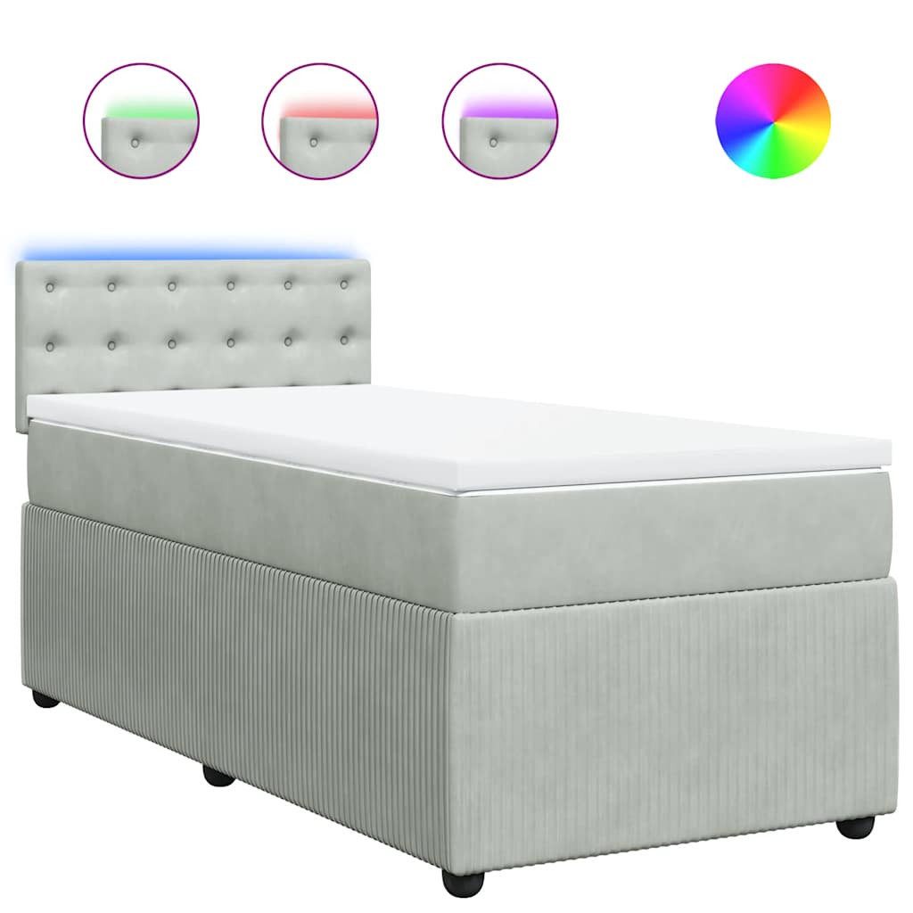 Sommier à lattes de lit et matelas Gris clair 80x200 cm Velours - XIOS