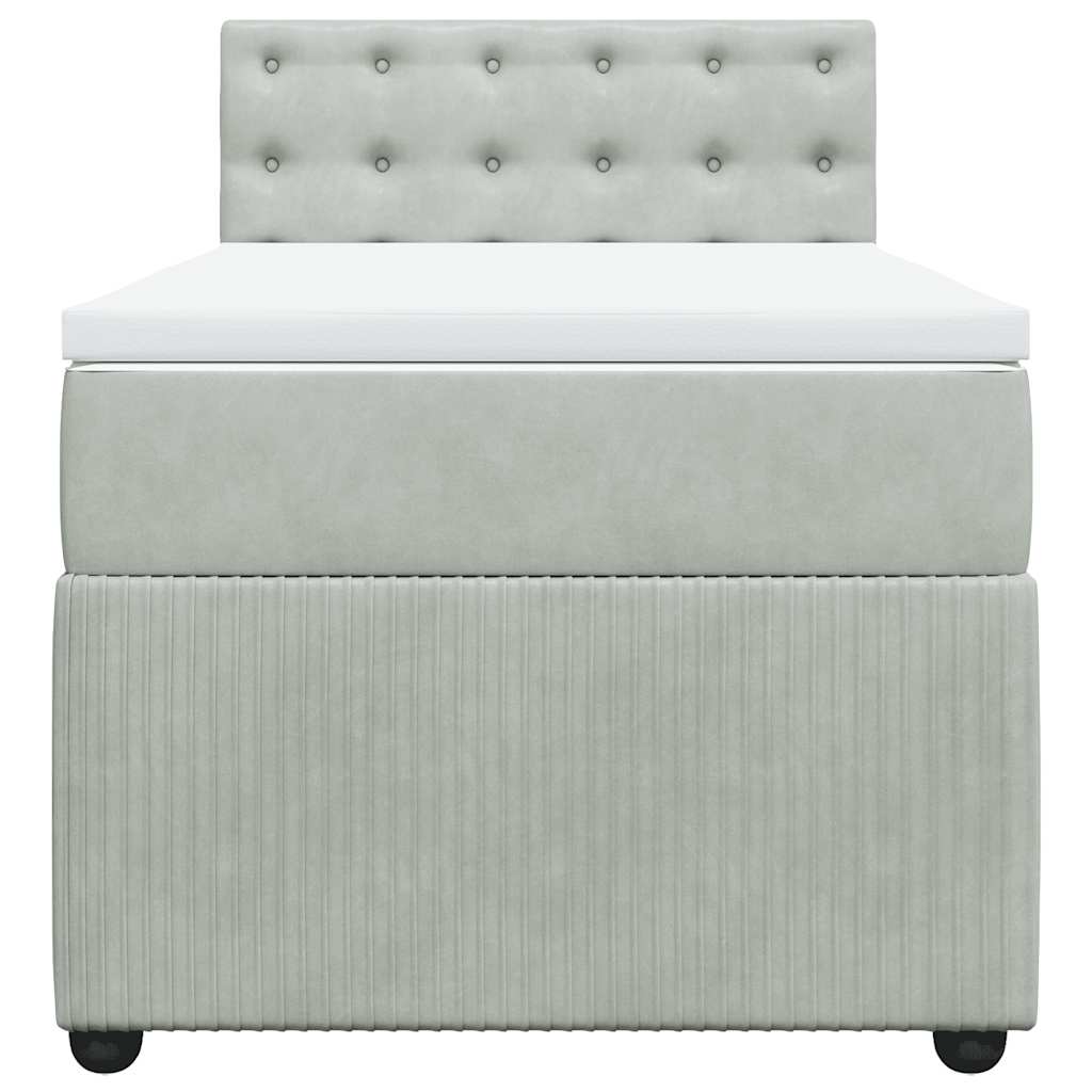 Sommier à lattes de lit et matelas Gris clair 80x200 cm Velours - XIOS