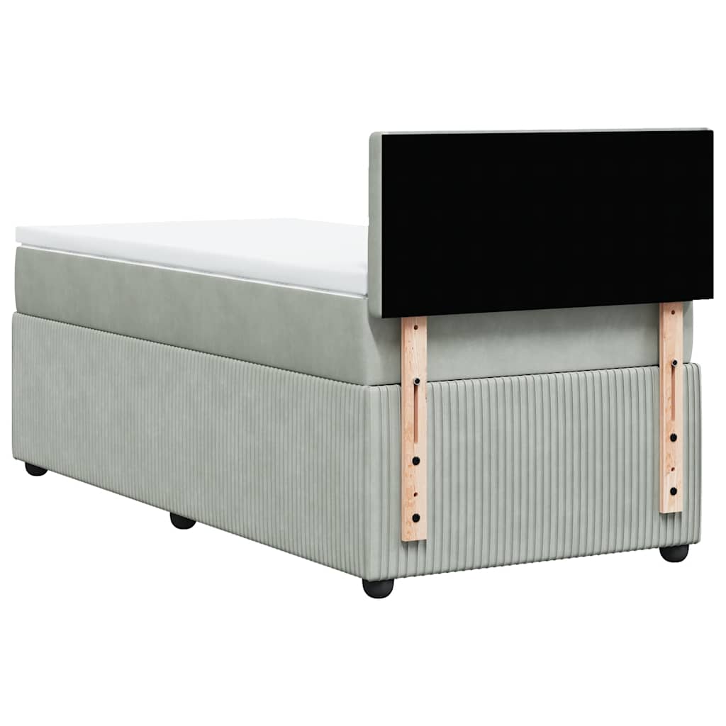 Sommier à lattes de lit et matelas Gris clair 80x200 cm Velours - XIOS