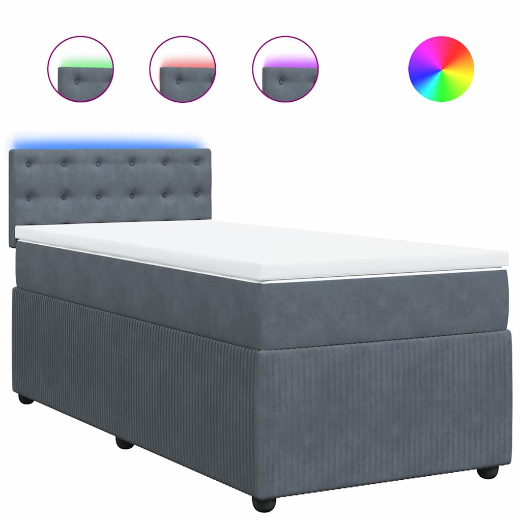 Sommier à lattes de lit et matelas Gris foncé 80x200 cm Velours - XIOS
