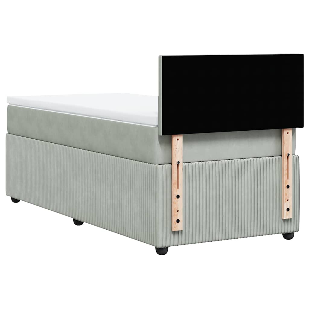 Sommier à lattes de lit et matelas Gris clair 90x190 cm Velours - XIOS