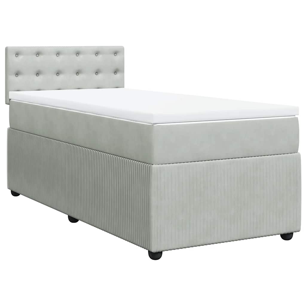 Sommier à lattes de lit et matelas Gris clair 90x190 cm Velours - XIOS