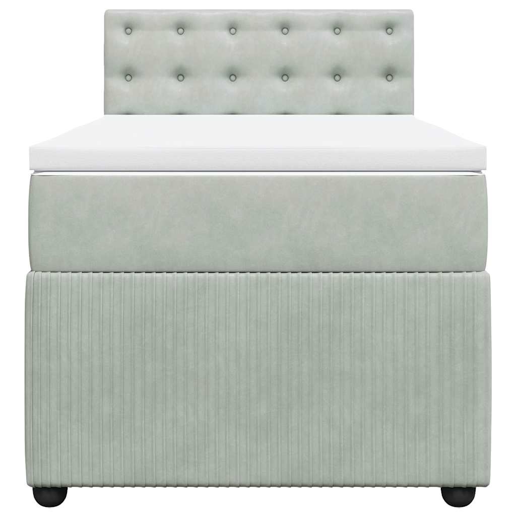 Sommier à lattes de lit et matelas Gris clair 90x190 cm Velours - XIOS