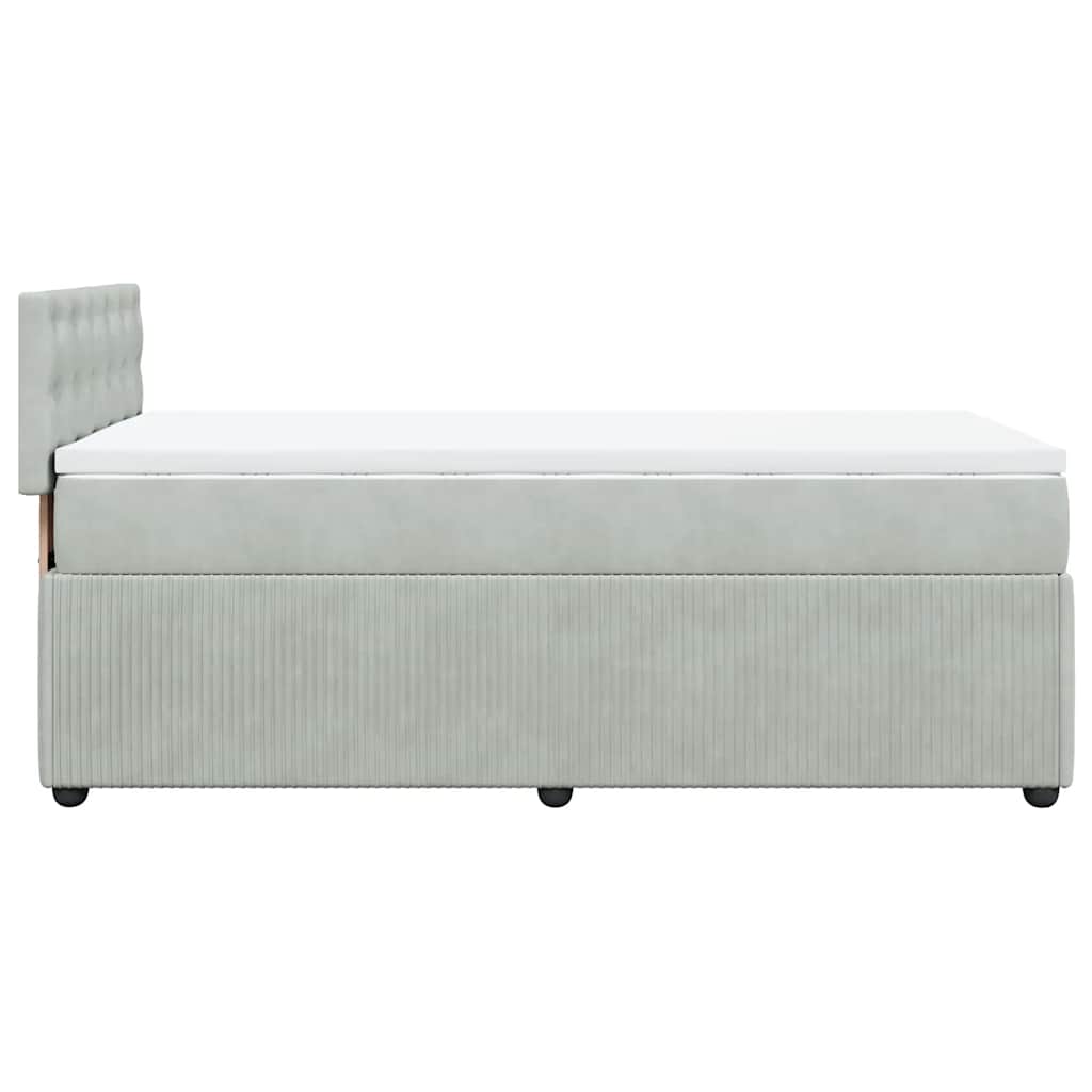 Sommier à lattes de lit et matelas Gris clair 90x190 cm Velours - XIOS