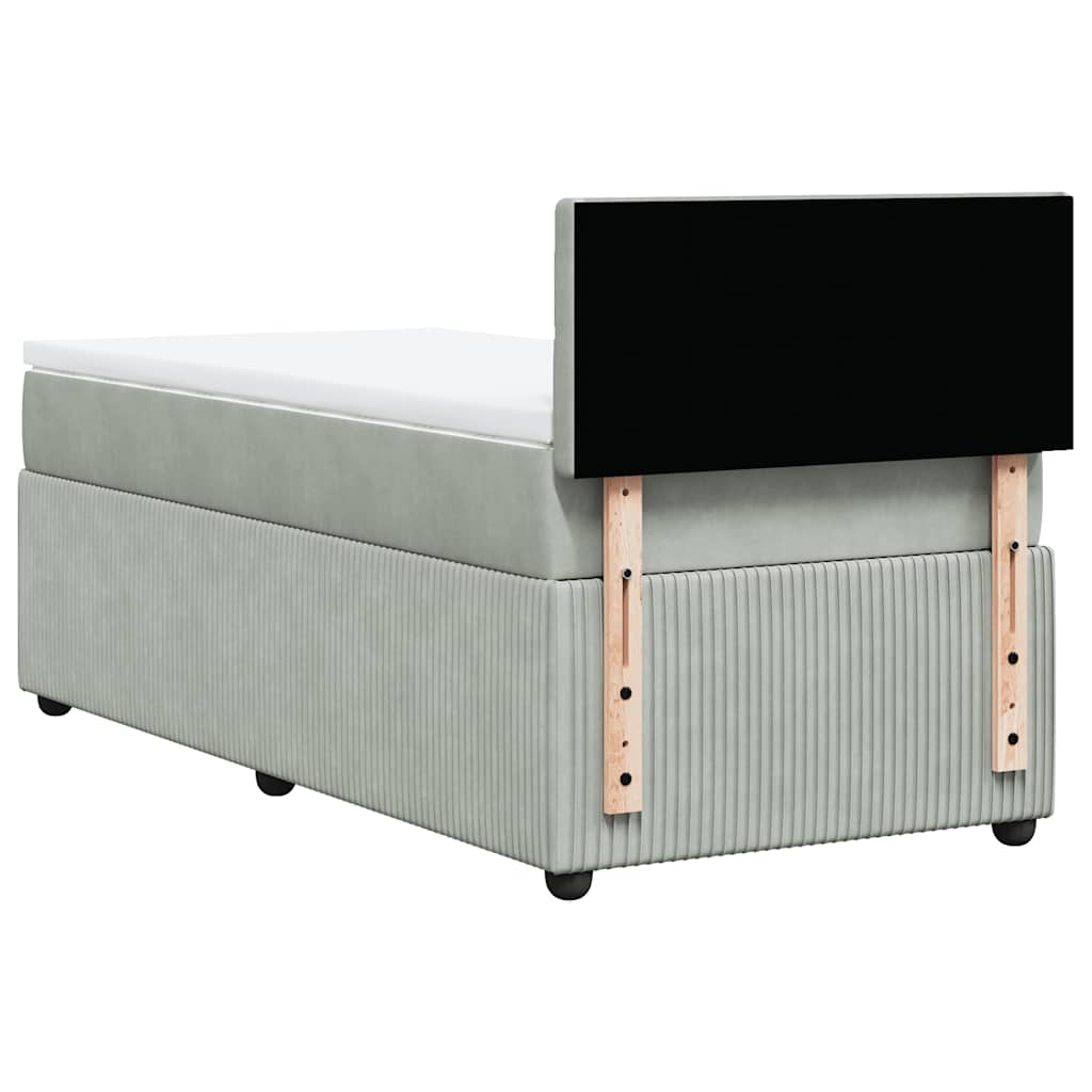 Sommier à lattes de lit et matelas Gris clair 90x190 cm Velours - XIOS