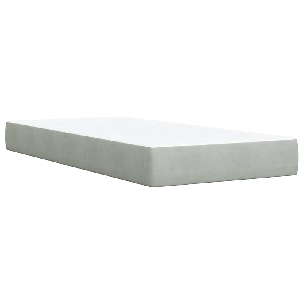 Sommier à lattes de lit et matelas Gris clair 90x190 cm Velours - XIOS