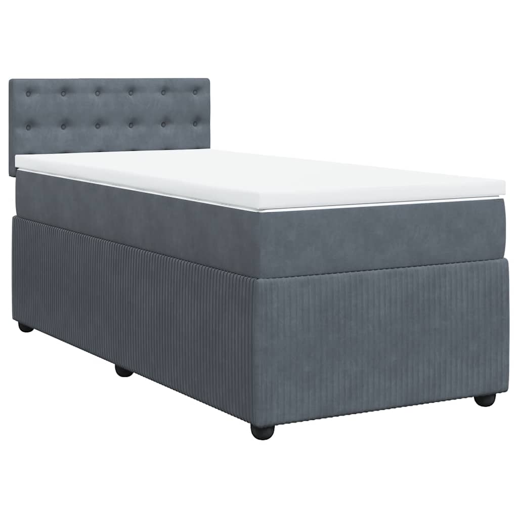 Sommier à lattes de lit et matelas Gris foncé 90x190 cm Velours - XIOS