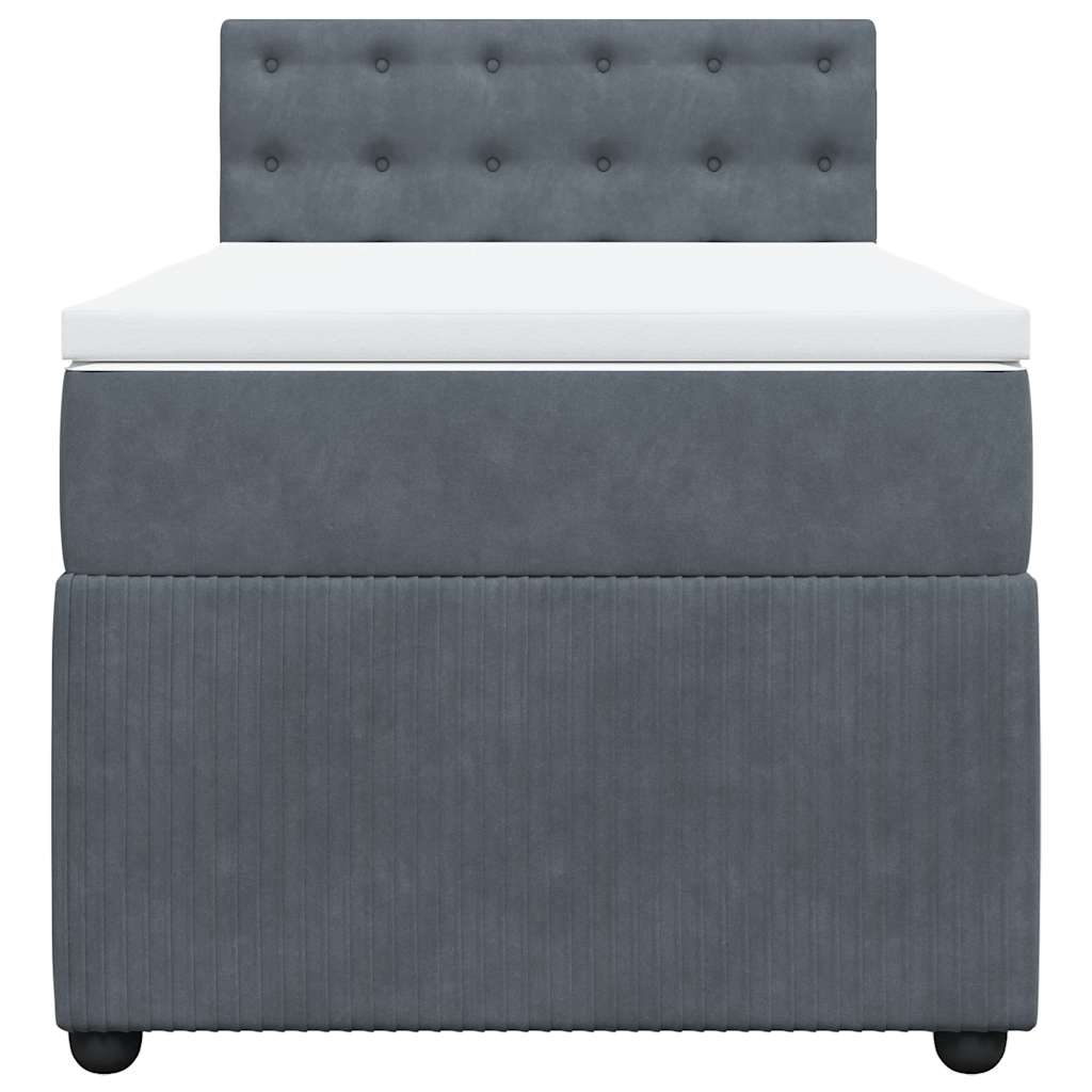 Sommier à lattes de lit et matelas Gris foncé 90x190 cm Velours - XIOS