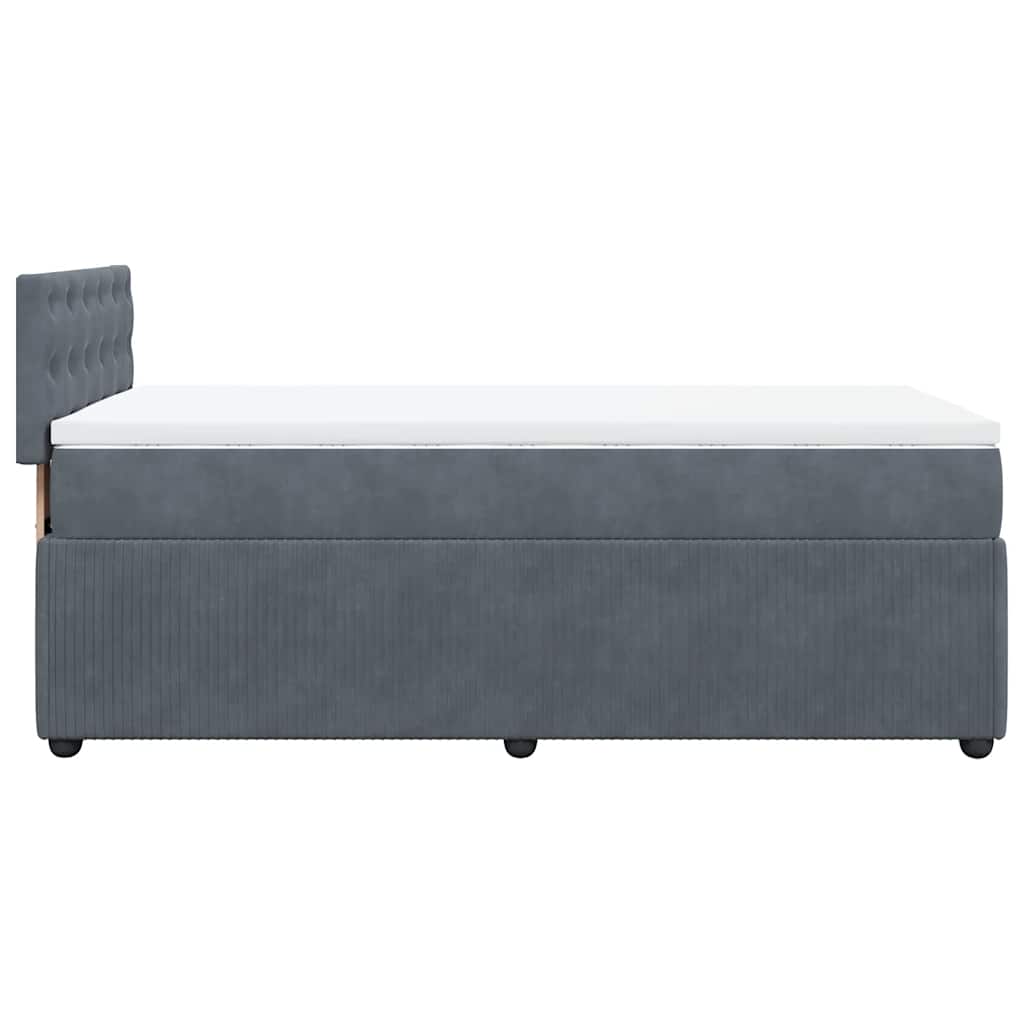 Sommier à lattes de lit et matelas Gris foncé 90x190 cm Velours - XIOS