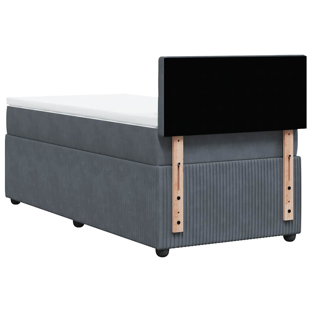 Sommier à lattes de lit et matelas Gris foncé 90x190 cm Velours - XIOS