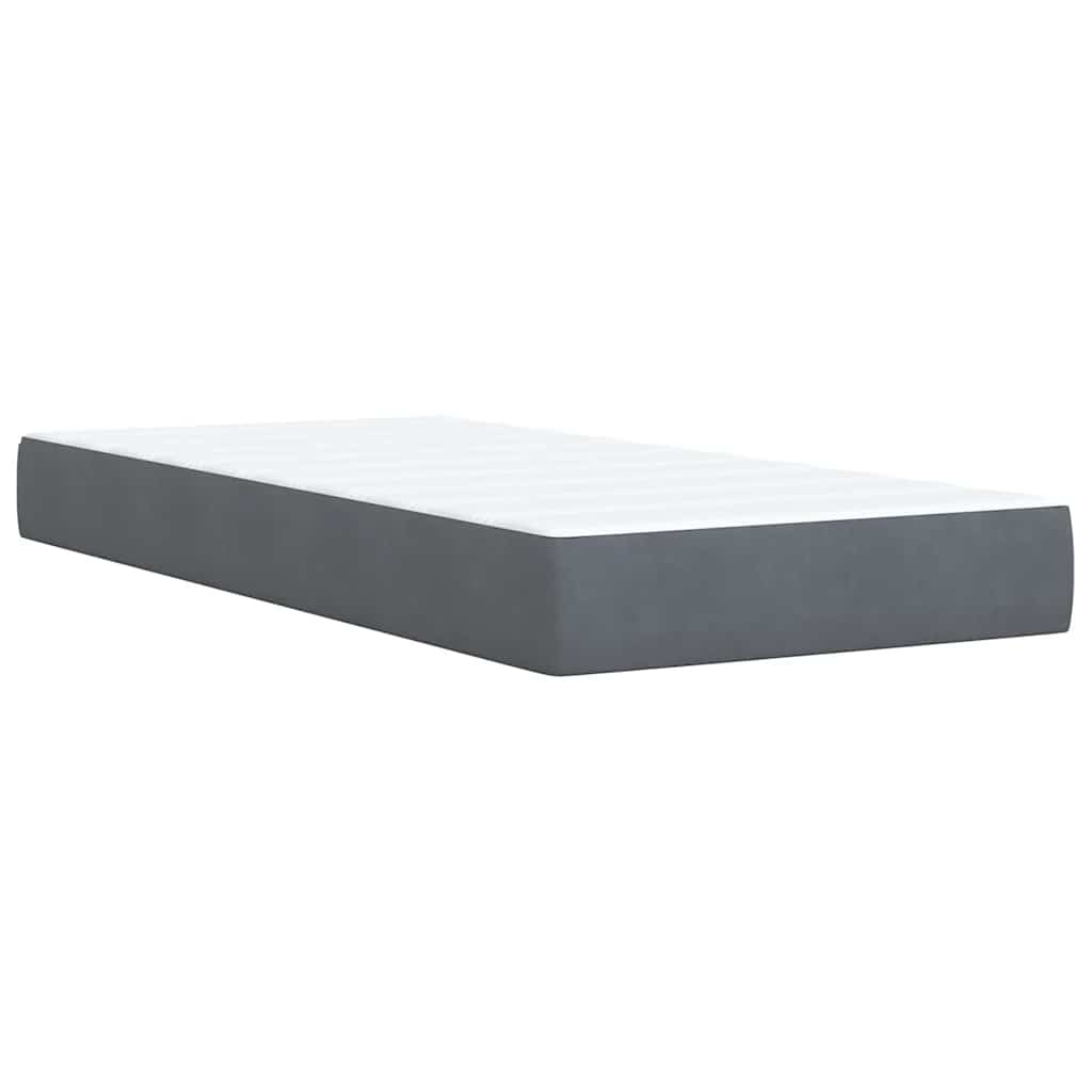 Sommier à lattes de lit et matelas Gris foncé 90x190 cm Velours - XIOS