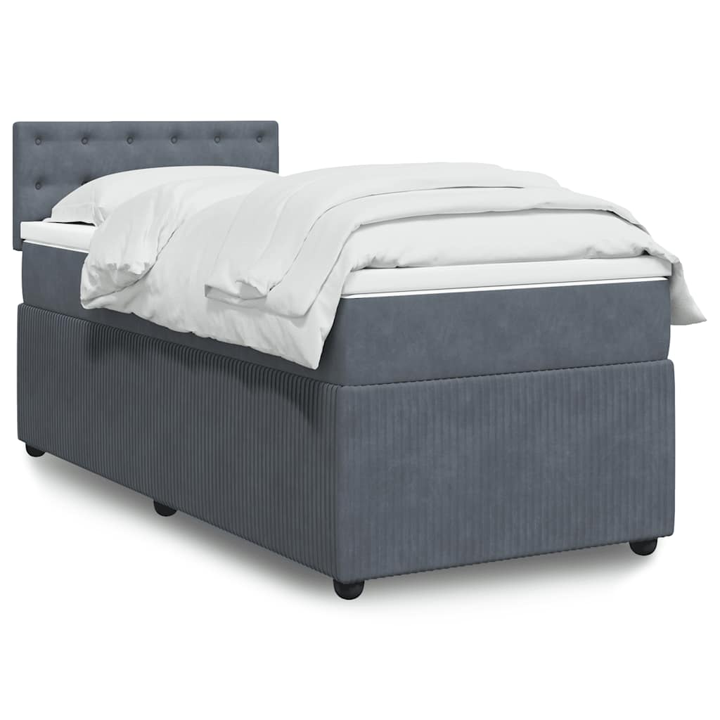 Sommier à lattes de lit et matelas Gris foncé 90x190 cm Velours - XIOS