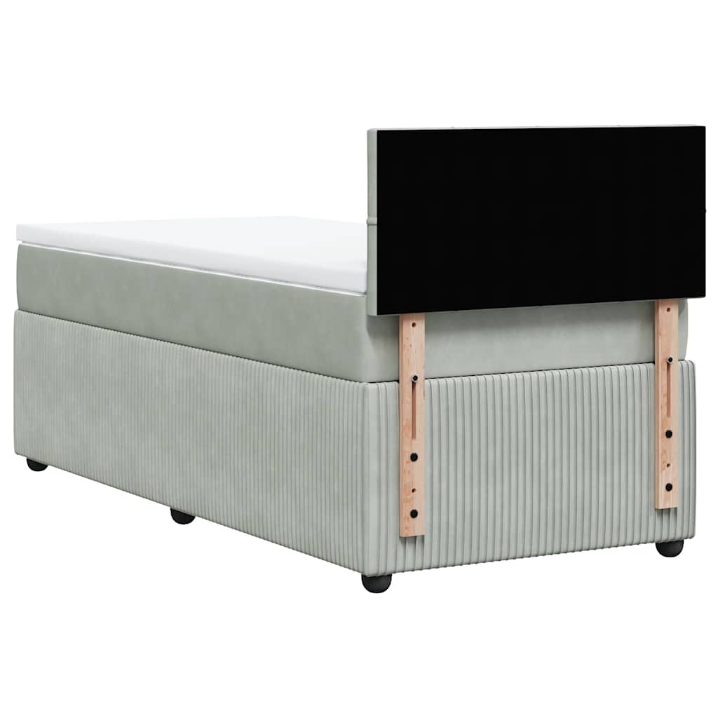 Sommier à lattes de lit et matelas Gris clair 90x190 cm Velours - XIOS