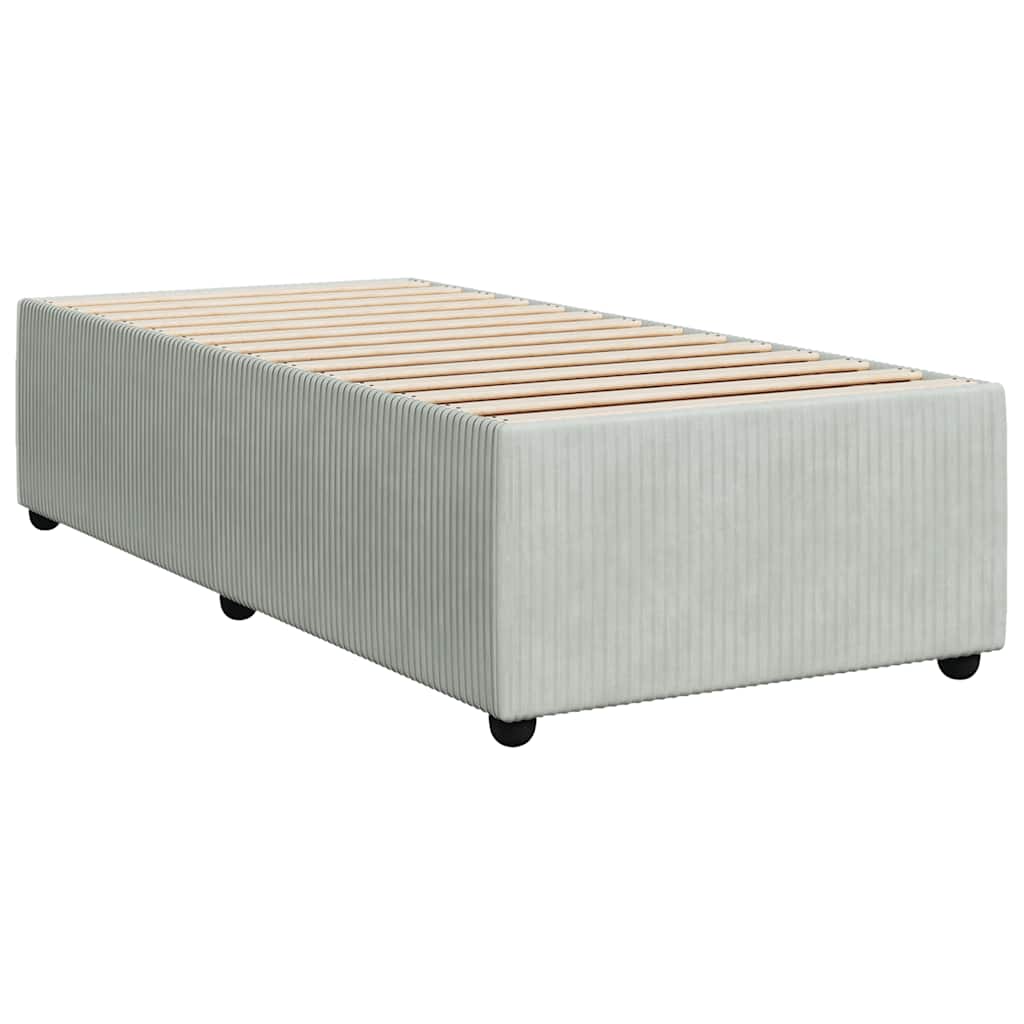 Sommier à lattes de lit et matelas Gris clair 90x190 cm Velours - XIOS