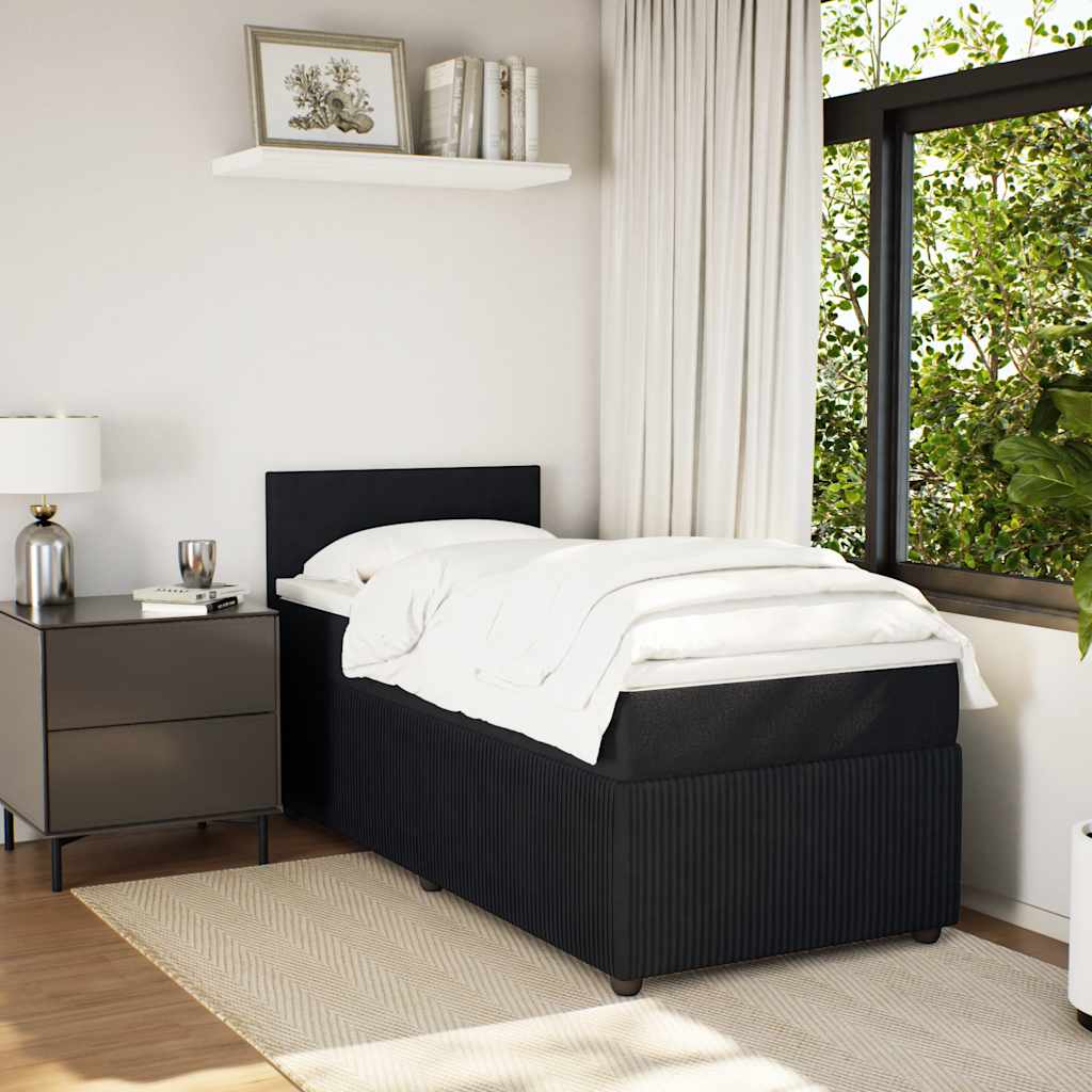 Sommier à lattes de lit avec matelas Noir 90x200 cm Velours - XIOS