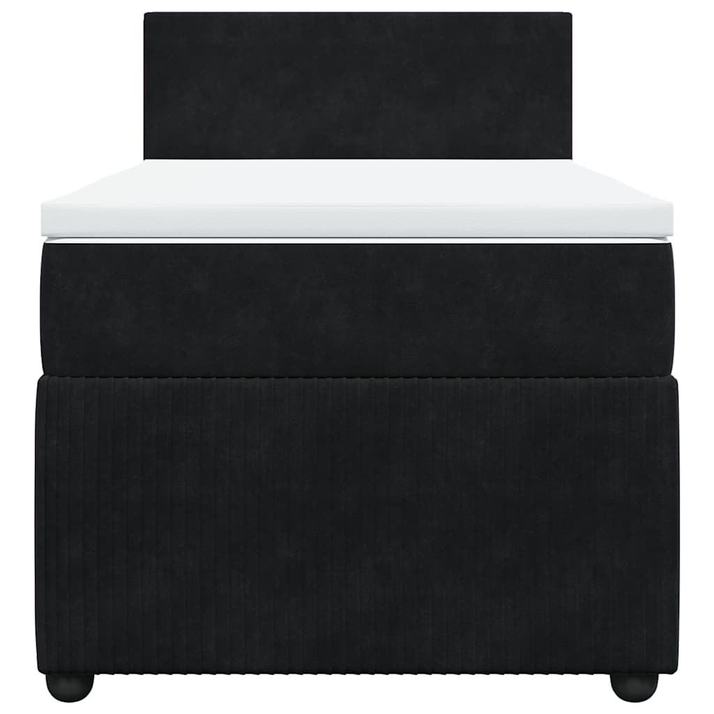 Sommier à lattes de lit avec matelas Noir 90x200 cm Velours - XIOS