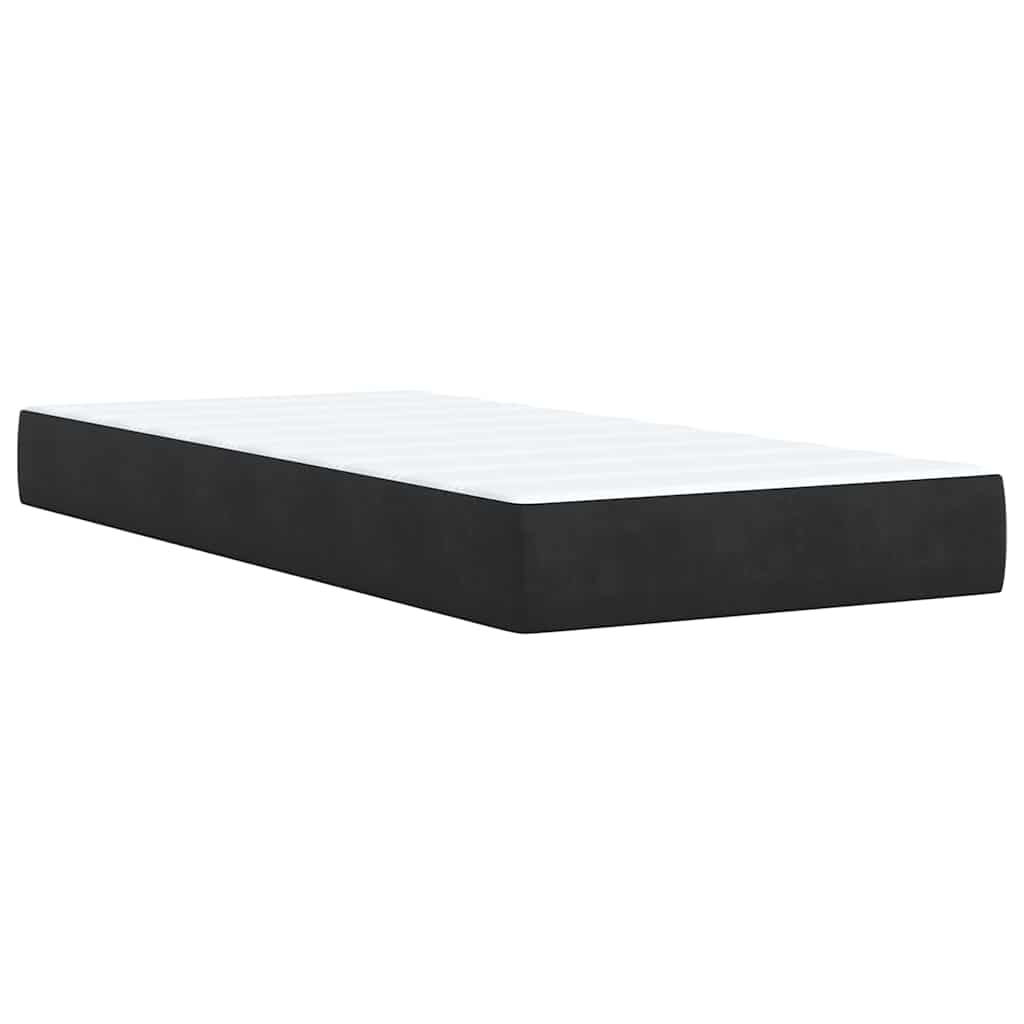 Sommier à lattes de lit avec matelas Noir 90x200 cm Velours - XIOS