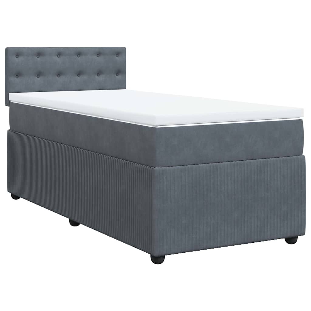 Sommier à lattes de lit et matelas Gris foncé 90x200 cm Velours - XIOS