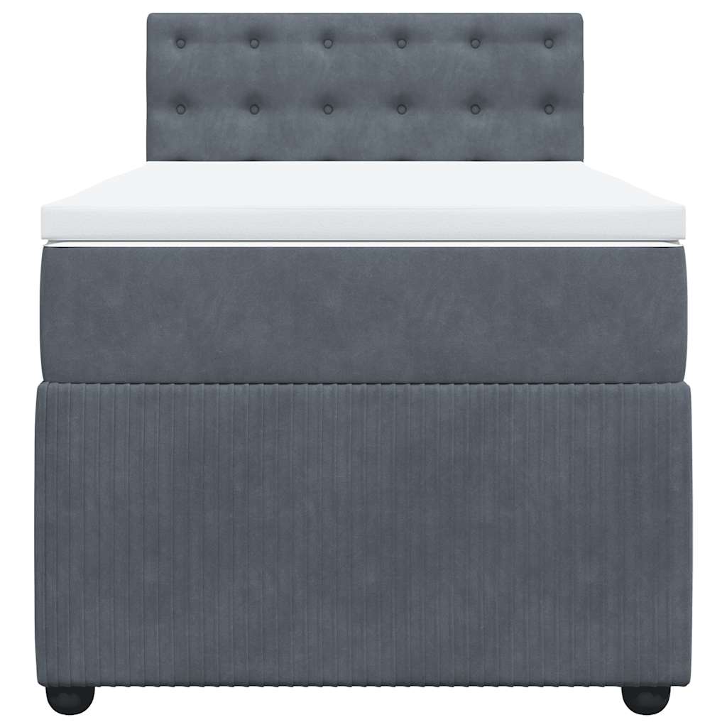 Sommier à lattes de lit et matelas Gris foncé 90x200 cm Velours - XIOS