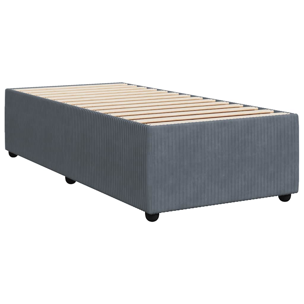 Sommier à lattes de lit et matelas Gris foncé 90x200 cm Velours - XIOS