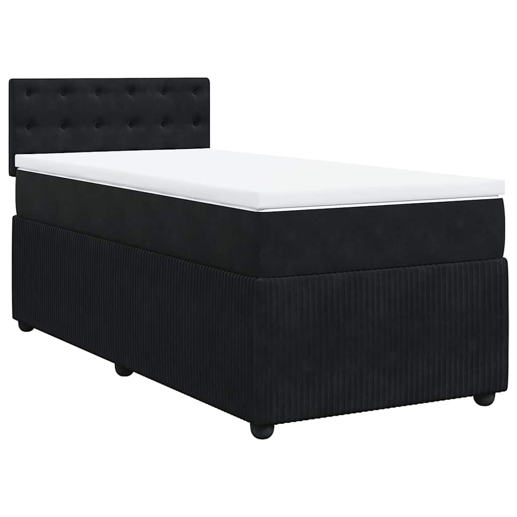 Sommier à lattes de lit avec matelas Noir 90x200 cm Velours - XIOS