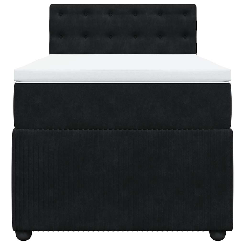 Sommier à lattes de lit avec matelas Noir 90x200 cm Velours - XIOS