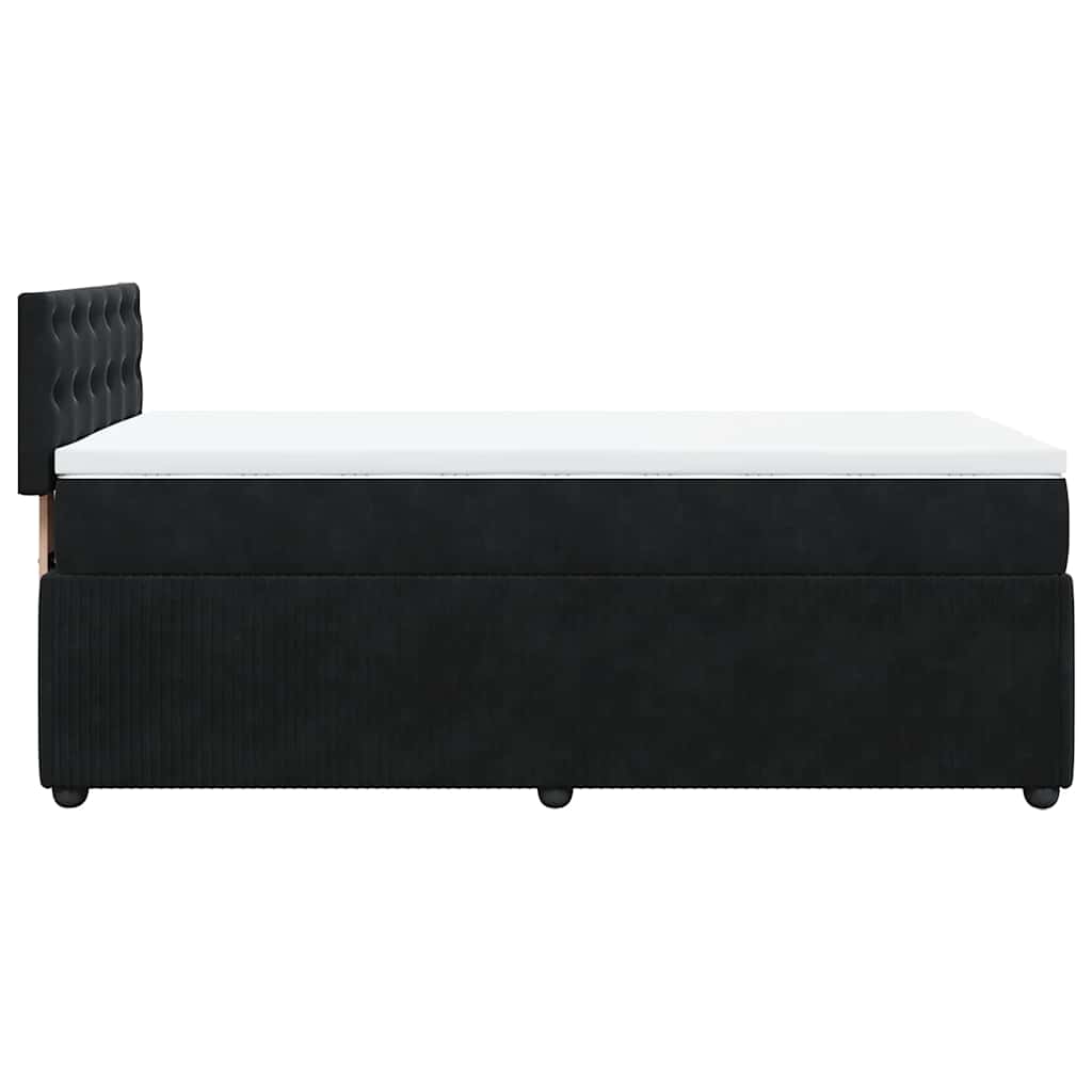 Sommier à lattes de lit avec matelas Noir 90x200 cm Velours - XIOS