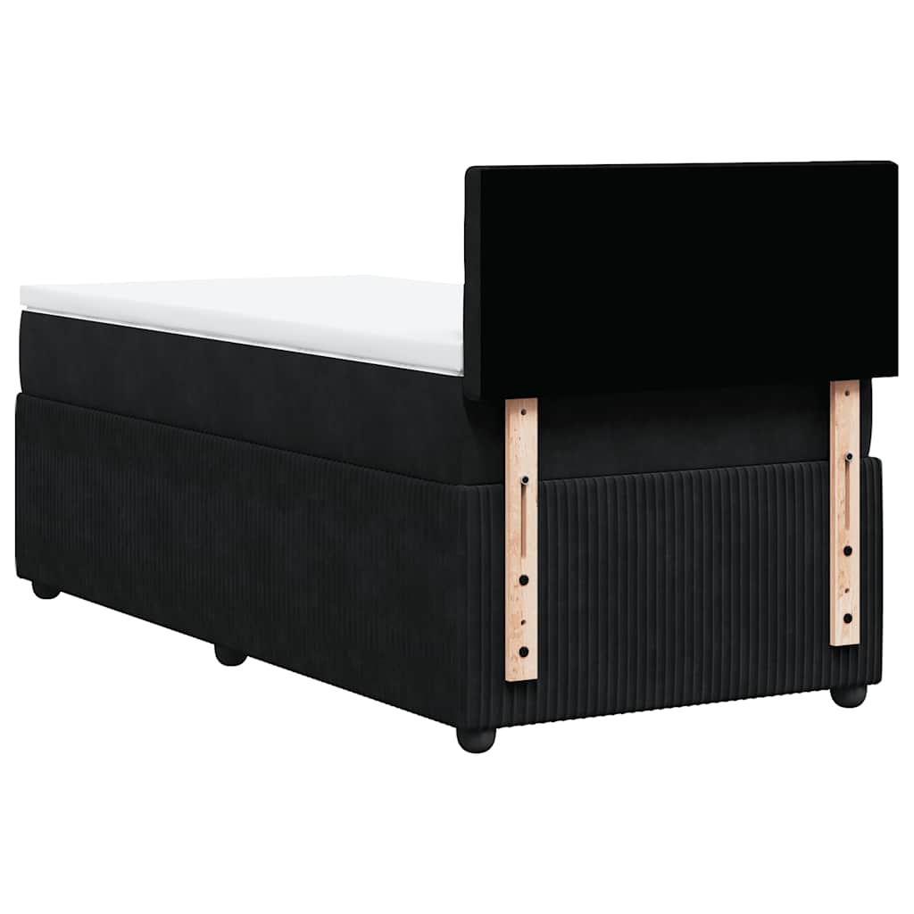 Sommier à lattes de lit avec matelas Noir 90x200 cm Velours - XIOS