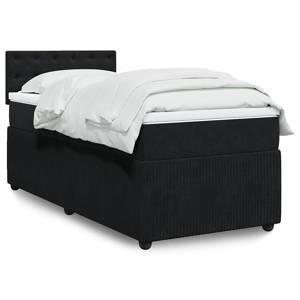 Sommier à lattes de lit avec matelas Noir 90x200 cm Velours - XIOS