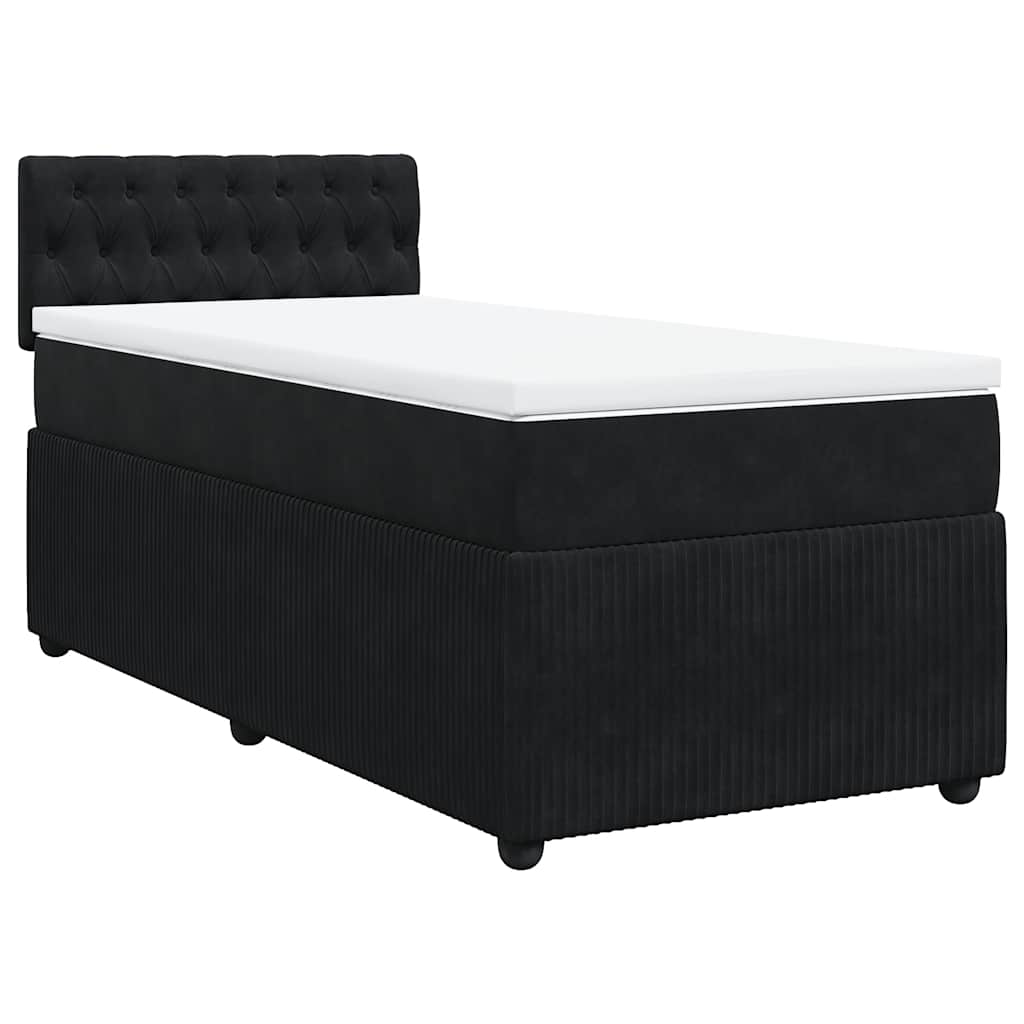 Sommier à lattes de lit avec matelas Noir 90x200 cm Velours - XIOS