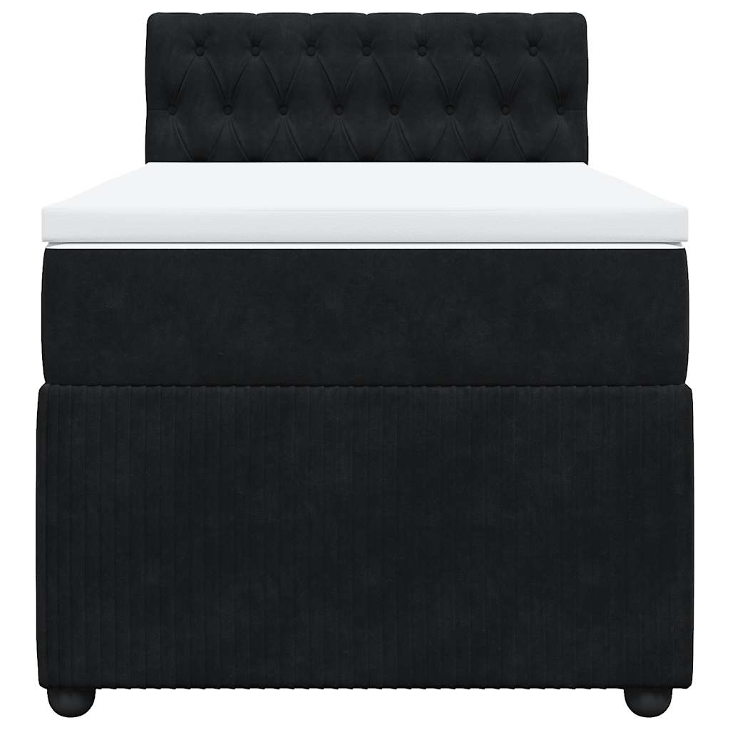Sommier à lattes de lit avec matelas Noir 90x200 cm Velours - XIOS