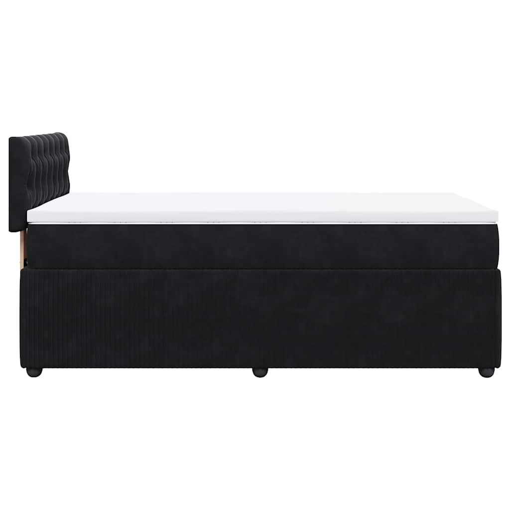 Sommier à lattes de lit avec matelas Noir 90x200 cm Velours - XIOS