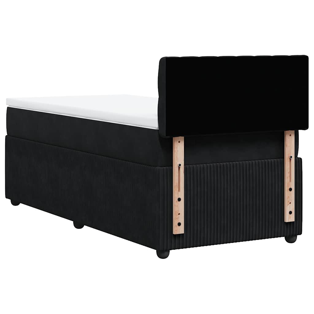 Sommier à lattes de lit avec matelas Noir 90x200 cm Velours - XIOS