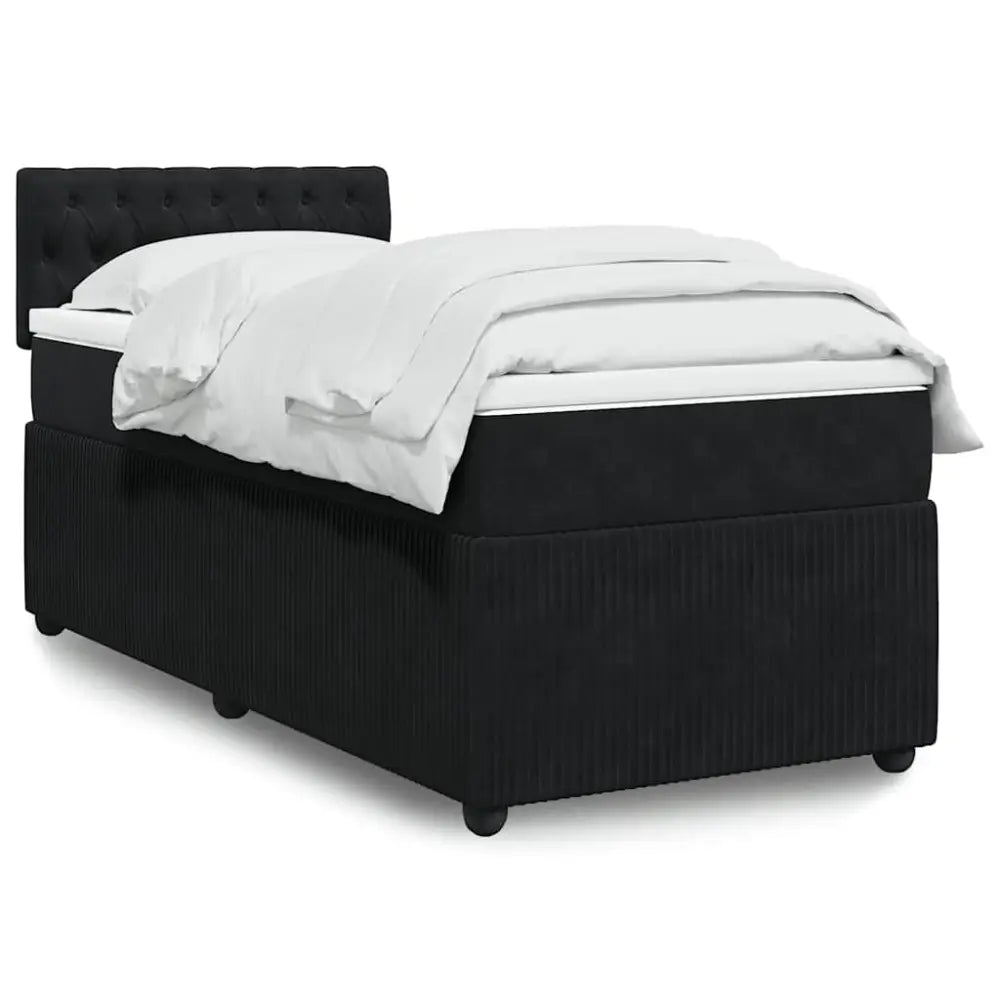 Sommier à lattes de lit avec matelas Noir 90x200 cm Velours - XIOS Store SNC
