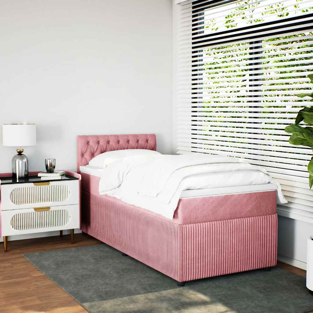 Sommier à lattes de lit avec matelas Rose 90x200 cm Velours - XIOS